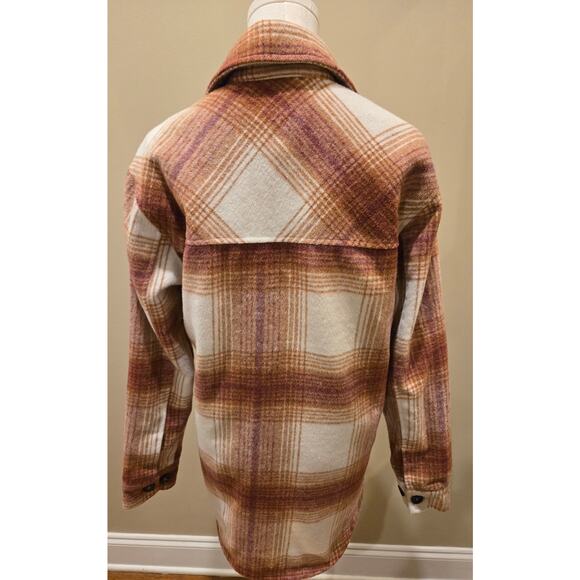 Thread & Supply Fall Color Plaid Shacket Chore Jacket Shirt Side Front Pocket SM - Picture 5 of 10